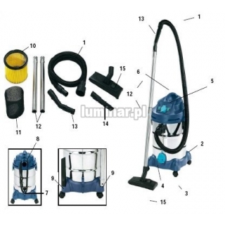 EINHELL Blue Line Odkurzacz warsztatowy BT-VC 1500 SA